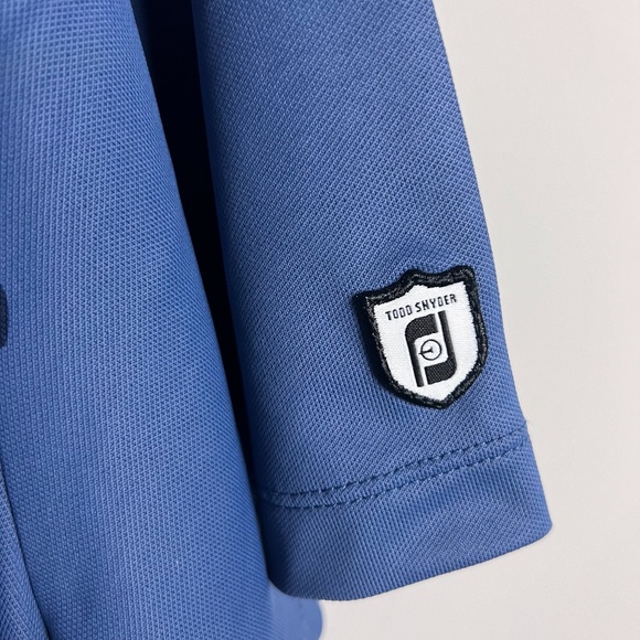 Todd Snyder & Footjoy Men's Shield Print Pique Polo Shirt Blue Size XL - Picture 3 of 13